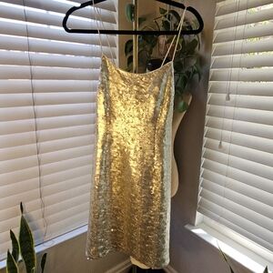 Ann Taylor Gold Sequin Mini Dress